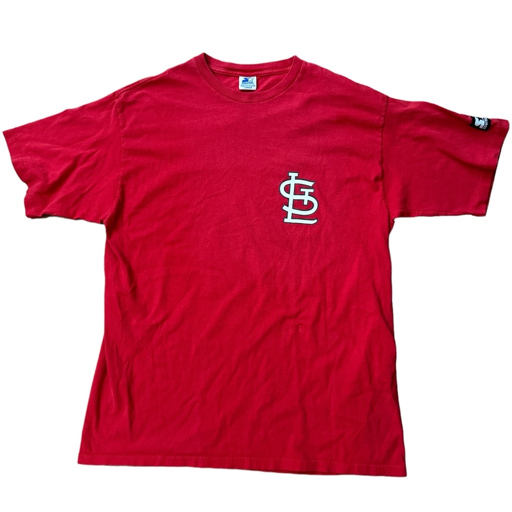 Vintage‎ 1996 Starter Ron Gant St Louis Cardinals T Shirt Size Large Red MLB